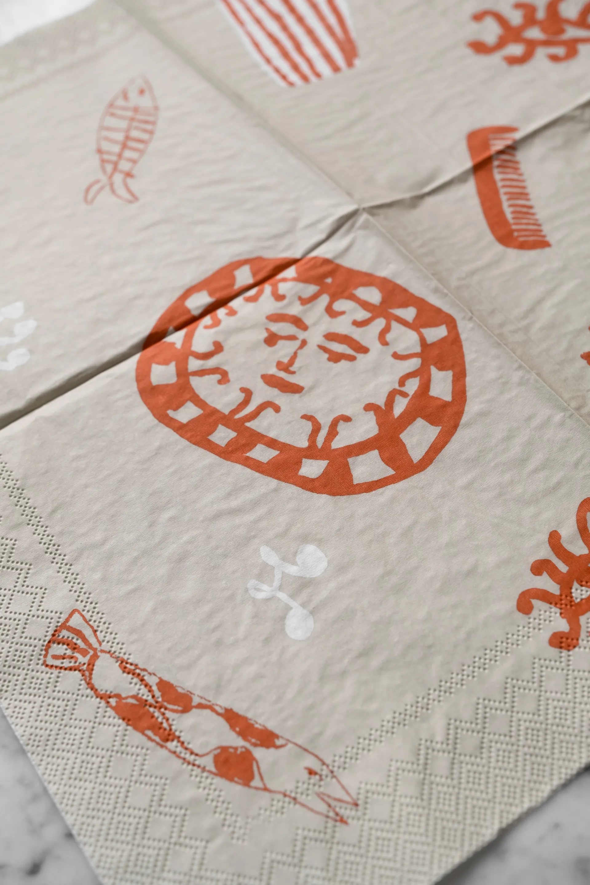 Figures napkin 20 pack, Beige-red Fine Little Day