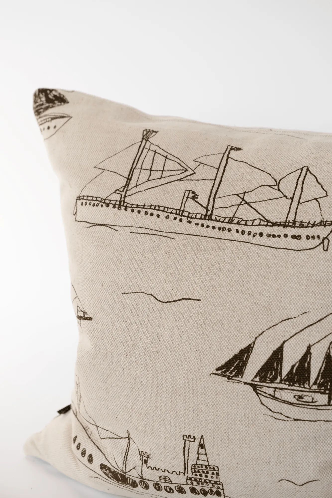 Ohoy cushion cover, Natural brown, 48x48 cm Fine Little Day