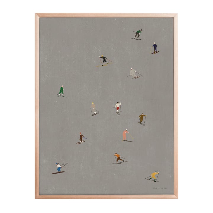 Skiers poster 40x50 cm, grey Fine Little Day