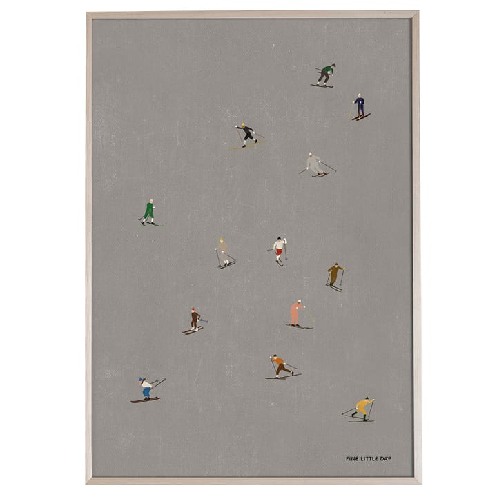 Skiers poster 50x70 cm, grey Fine Little Day