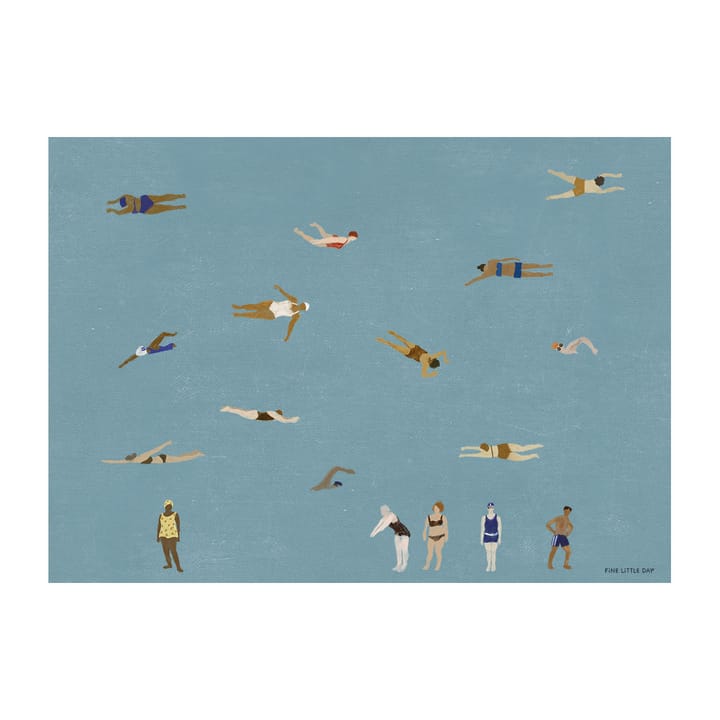 Swimmers poster, Blue, 50x70 cm Fine Little Day