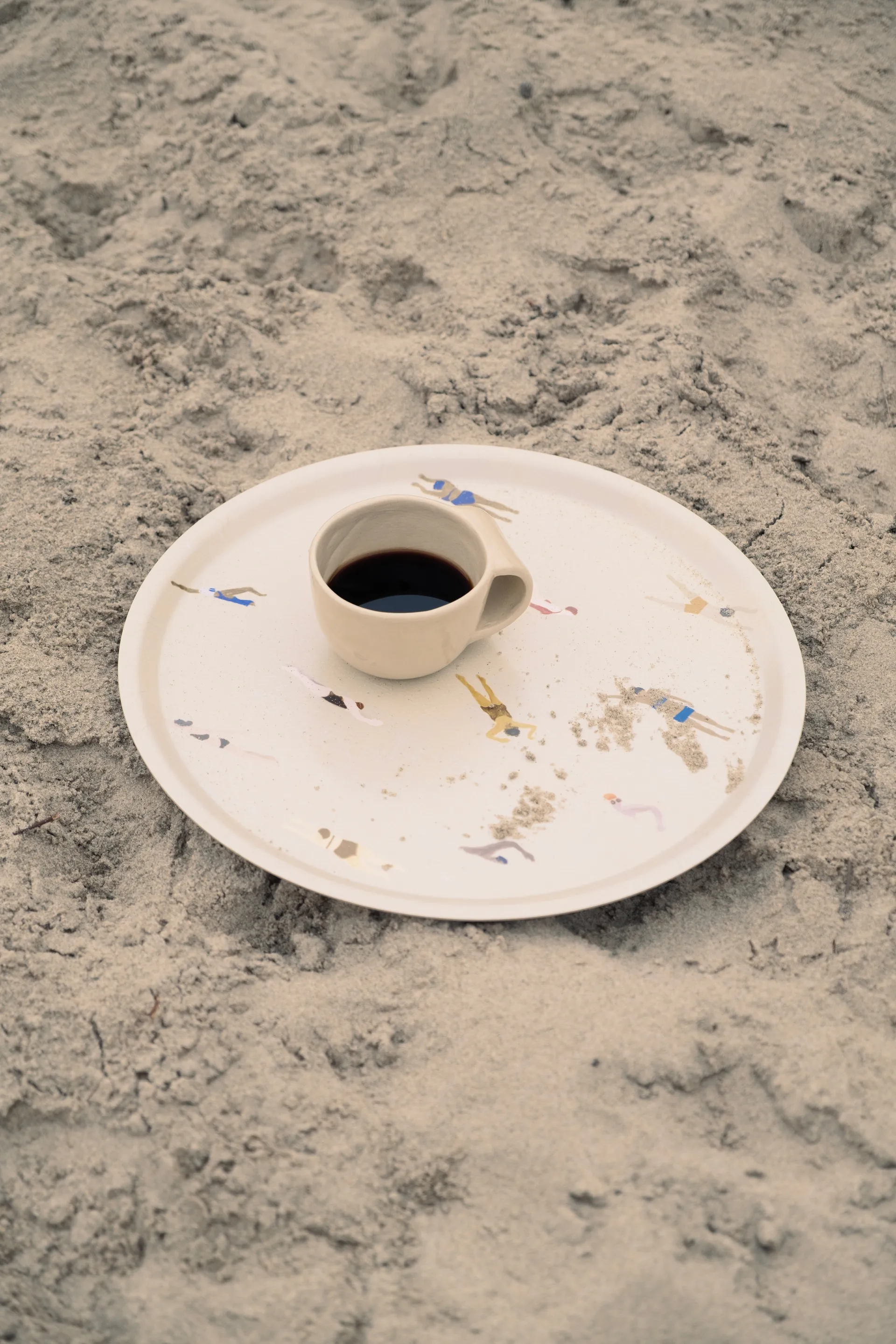 Swimmers tray Ø38 cm, Beige Fine Little Day