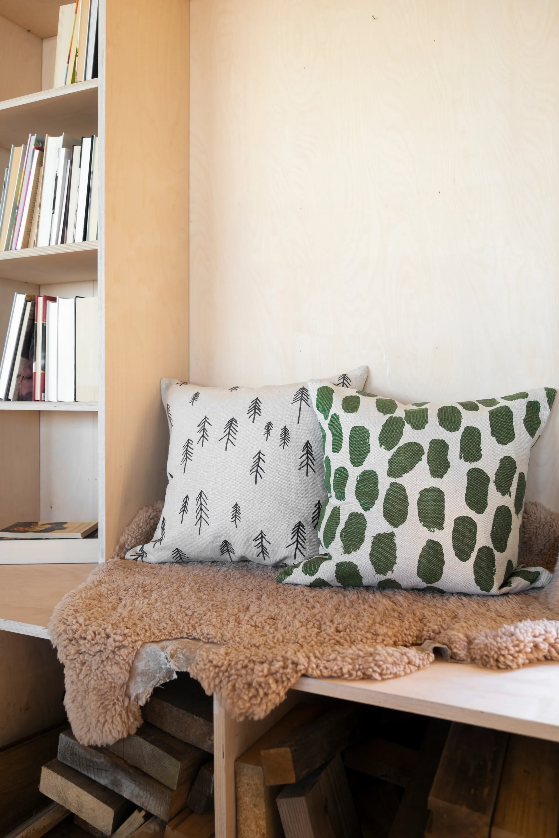 Tall pillowcase 48x48 cm, Brown-nature Fine Little Day