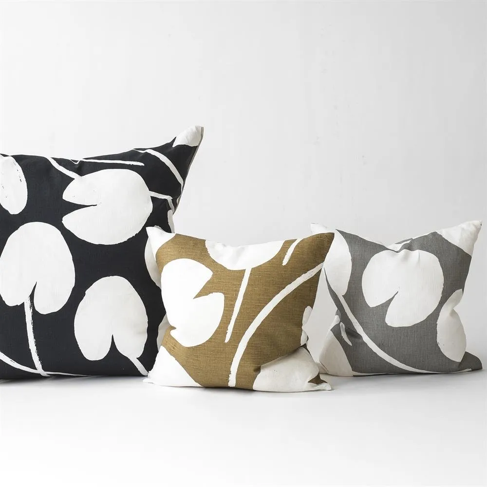Water lilies cushion cover, yellow-white, 48x48 cm Fine Little Day