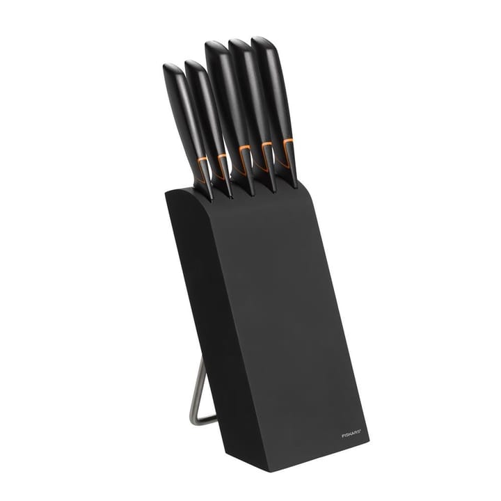 Edge knife block with 5 knives, black Fiskars