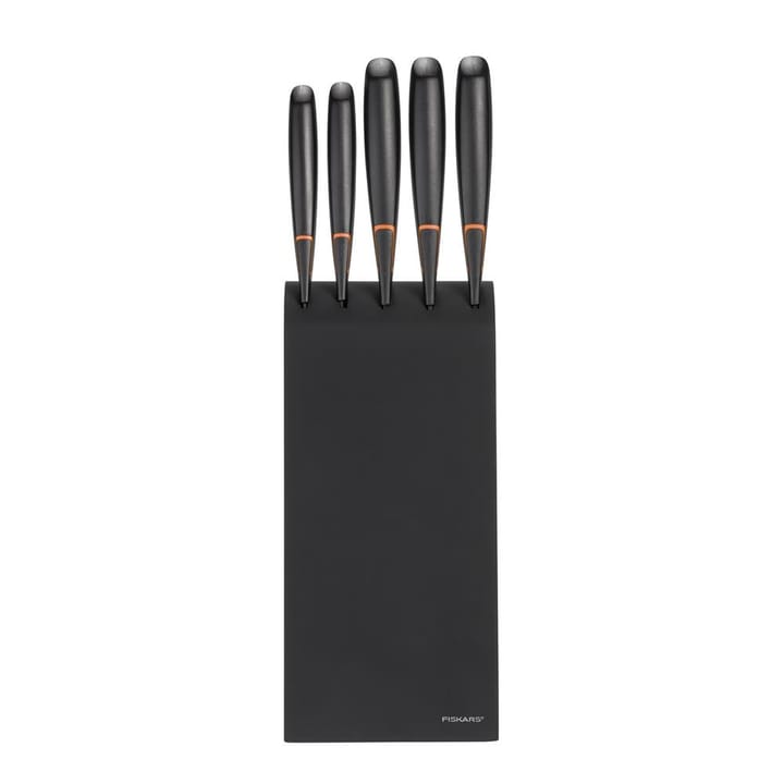 Edge knife block with 5 knives, black Fiskars