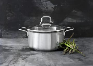 Fiskars pot & saucepan set with glass lid 3 pieces - Stainless steel - Fiskars