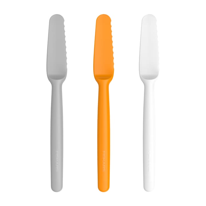 Functional Form butter knife 3-pack, grey-orange-white Fiskars