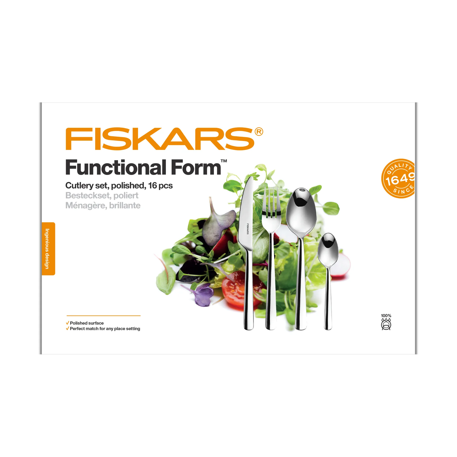 Functional Form cutlery smooth, 16 pieces Fiskars