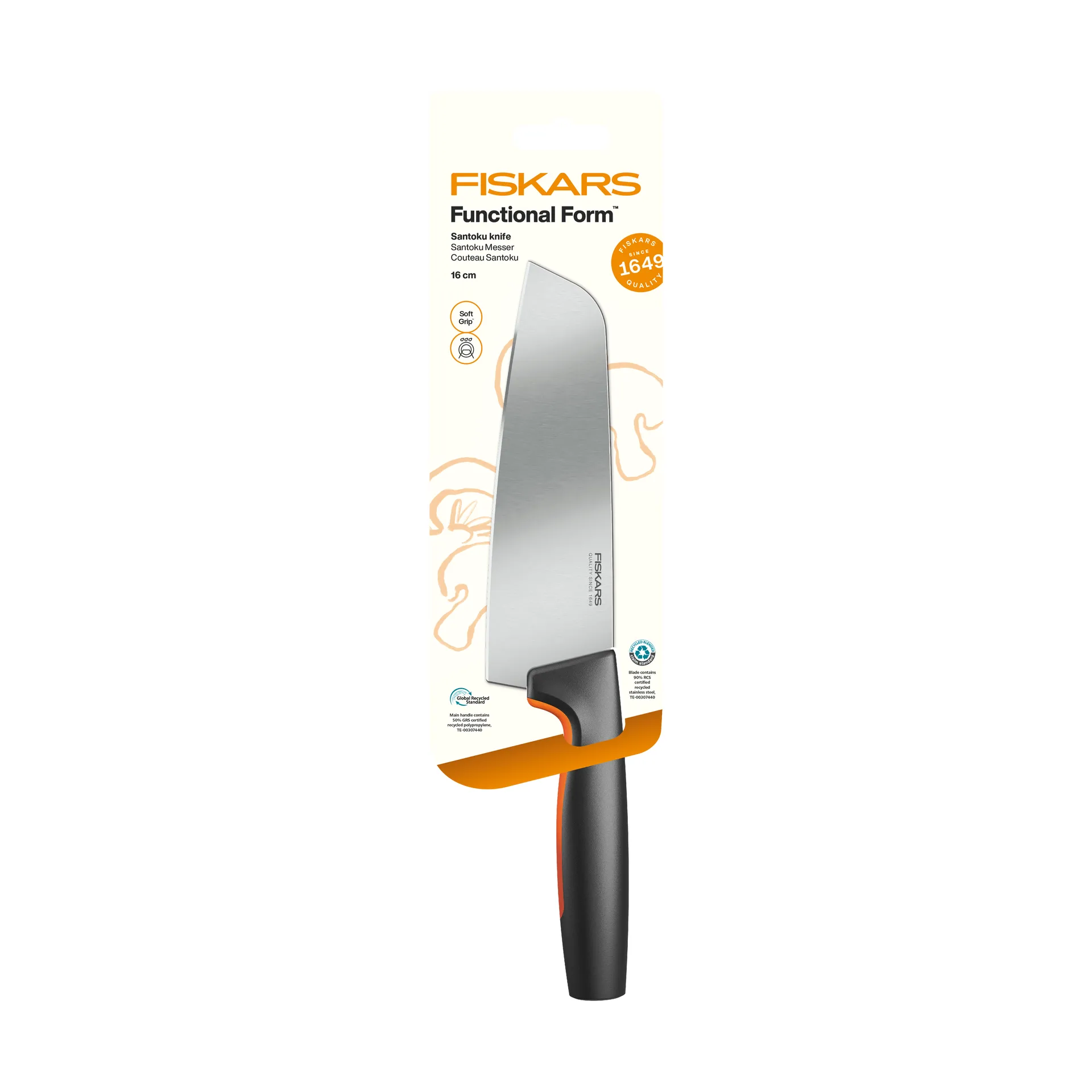 Functional Form santoku knife, Stainless steel Fiskars
