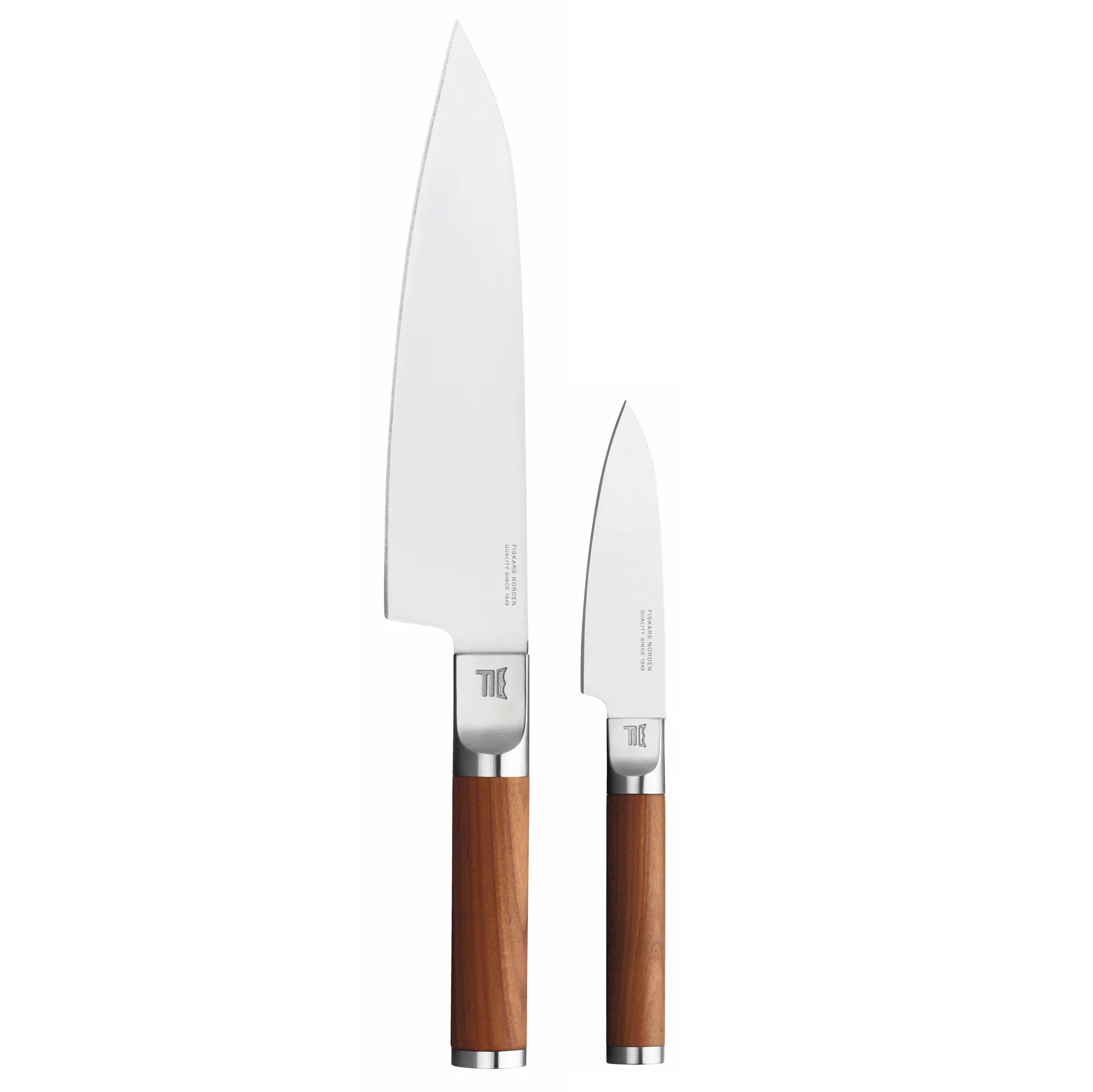 Norden chef's knife + vegetable knife set 2 pieces, Stainless steel-birch Fiskars
