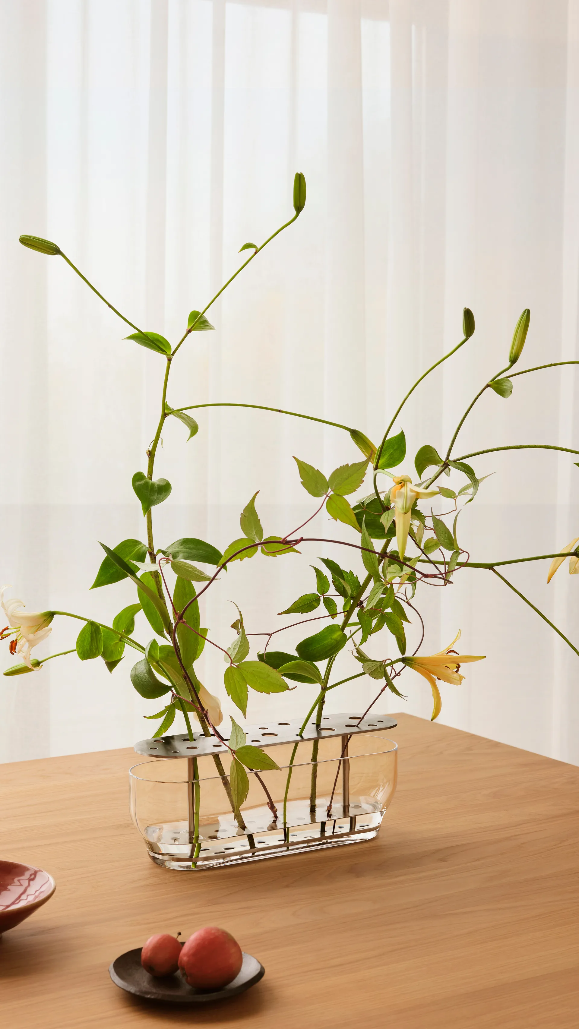 Ikebana vase stainless steel, Long Fritz Hansen
