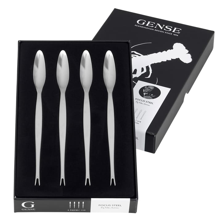 Focus Steel lobster fork, stainless steel 4-pack Gense