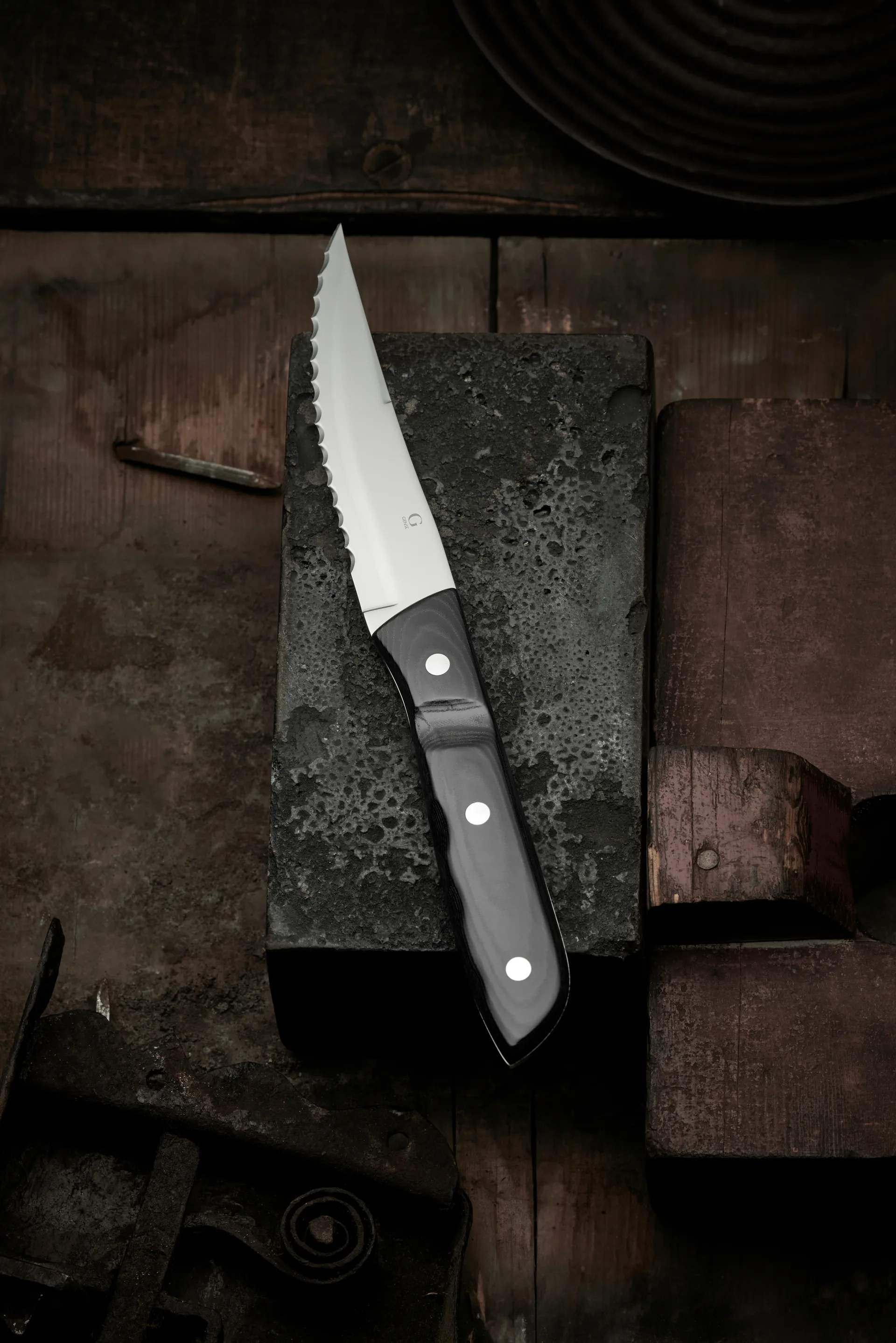 Old Farmer steak knife XL, Micarta Gense