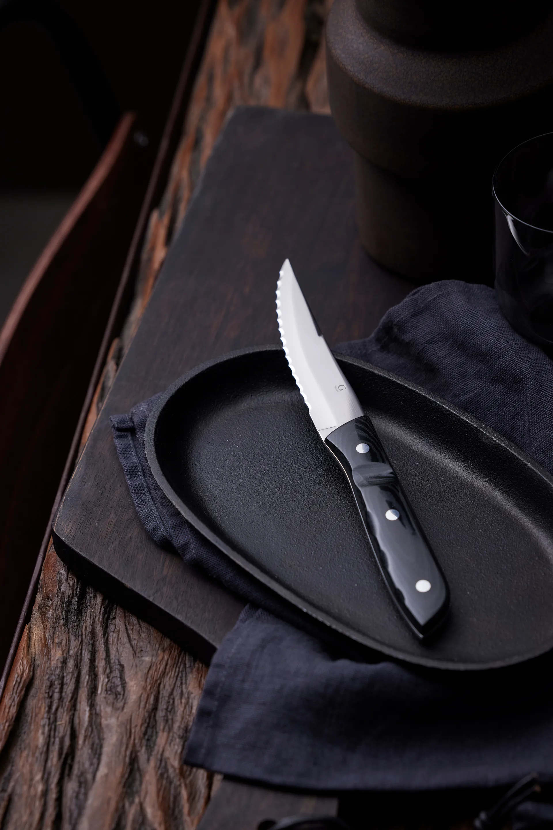 Old Farmer steak knife XL, Micarta Gense