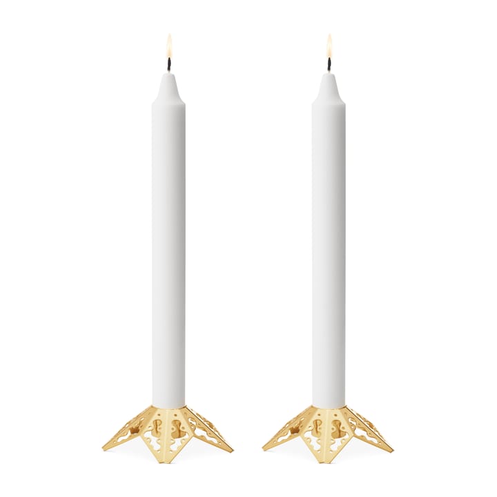 2022 the year's candle sticks 2-pieces, gold plated Georg Jensen