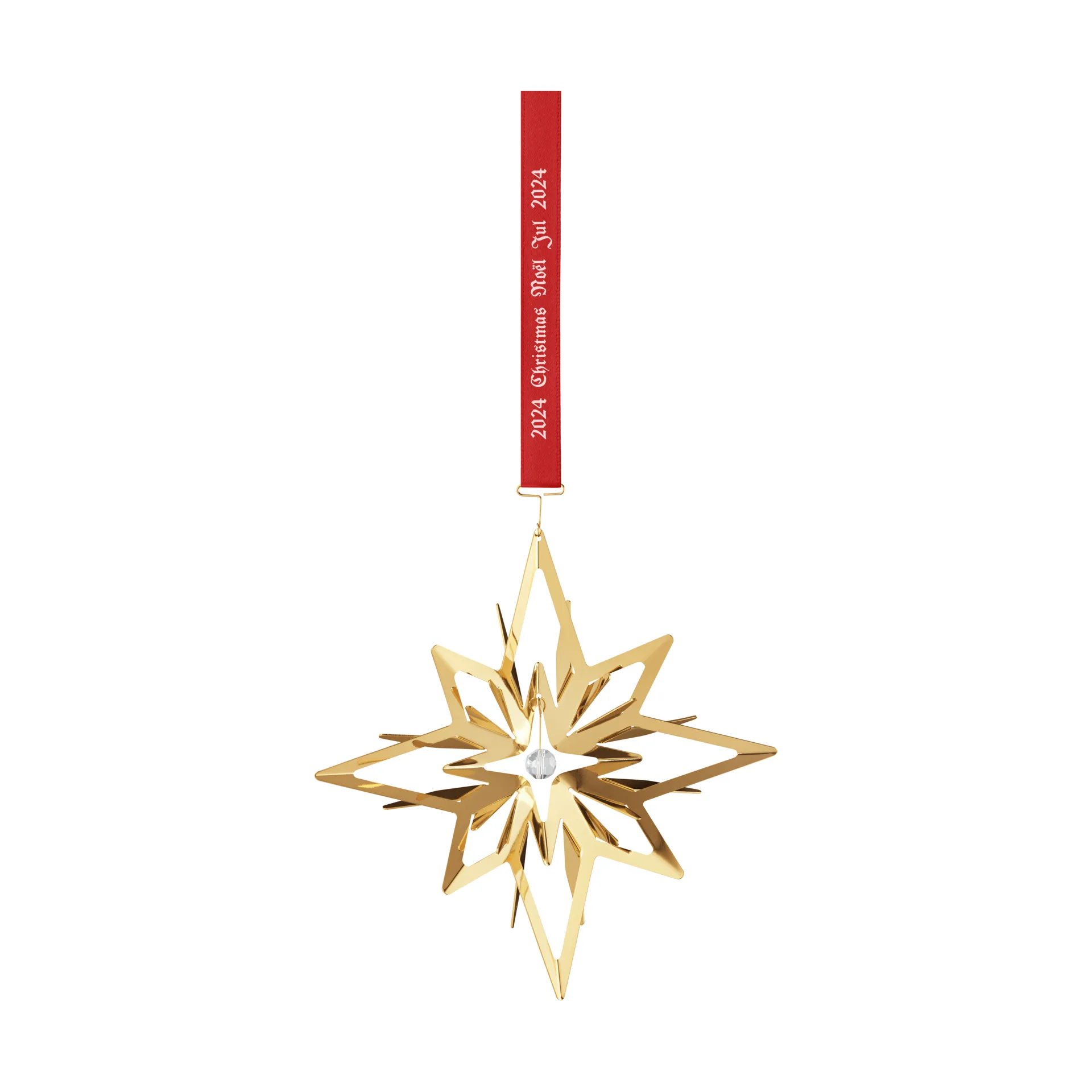 2024 Christmas pendant star, Gold-plated Georg Jensen