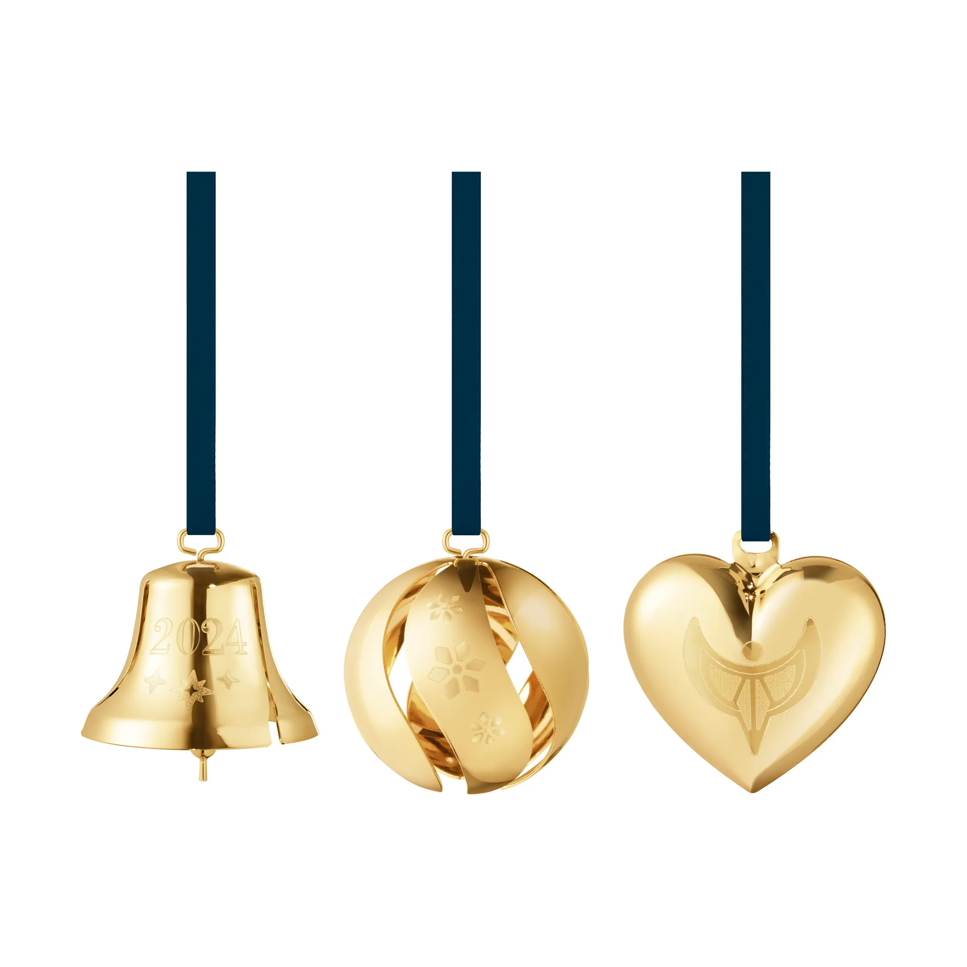 2024 gift set 3 pieces, Gold-plated Georg Jensen