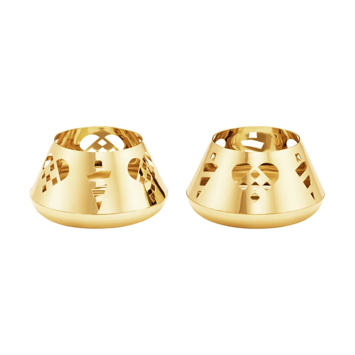 2025 candle holder 2-pack - Gold-plated stainless steel - Georg Jensen