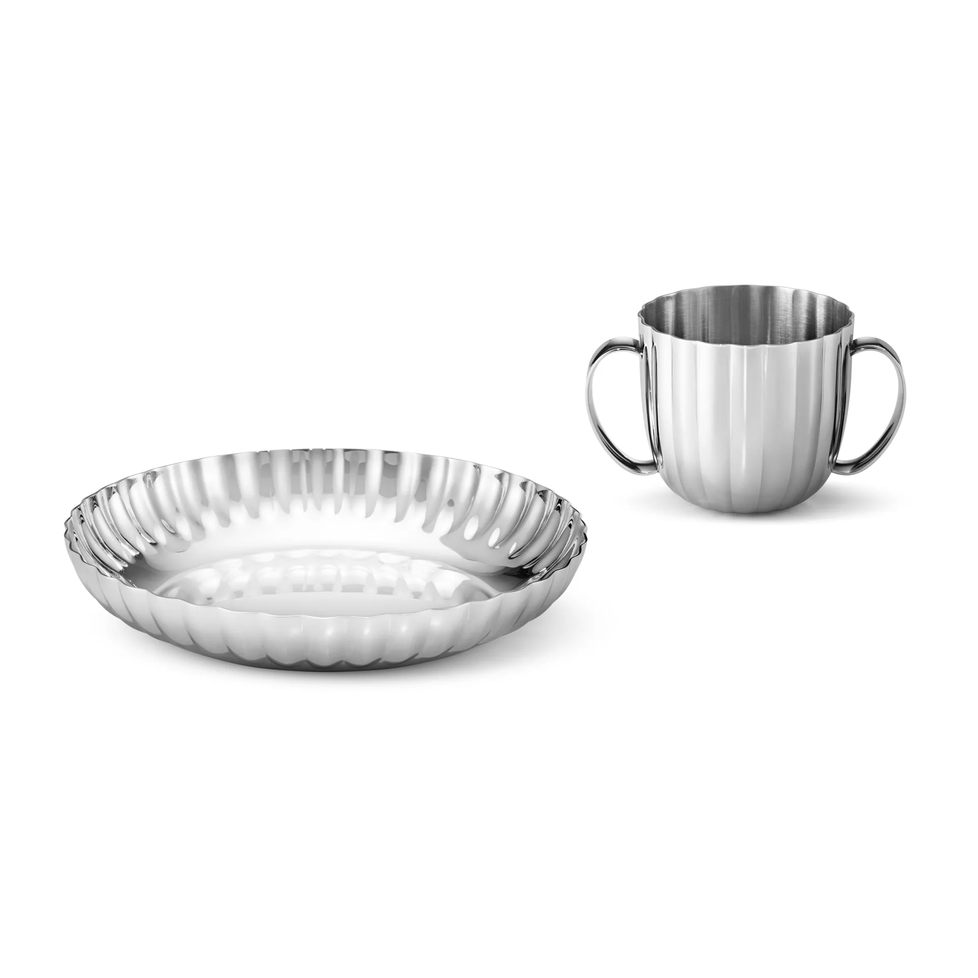Bernadotte children's dinnerware 2 pieces, Stainless steel Georg Jensen