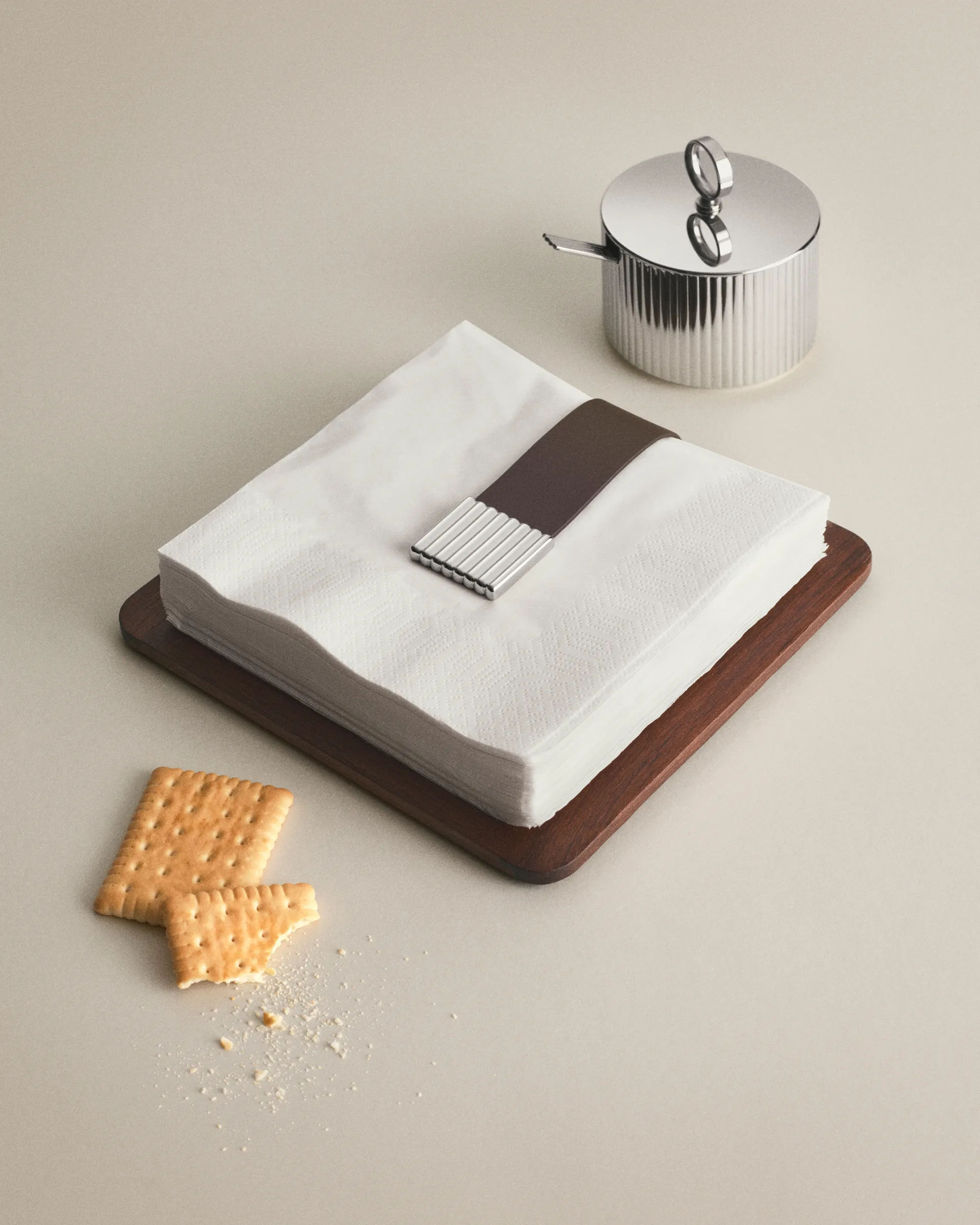 Bernadotte napkin holder 20.1x20.1 cm, Stainless steel Georg Jensen
