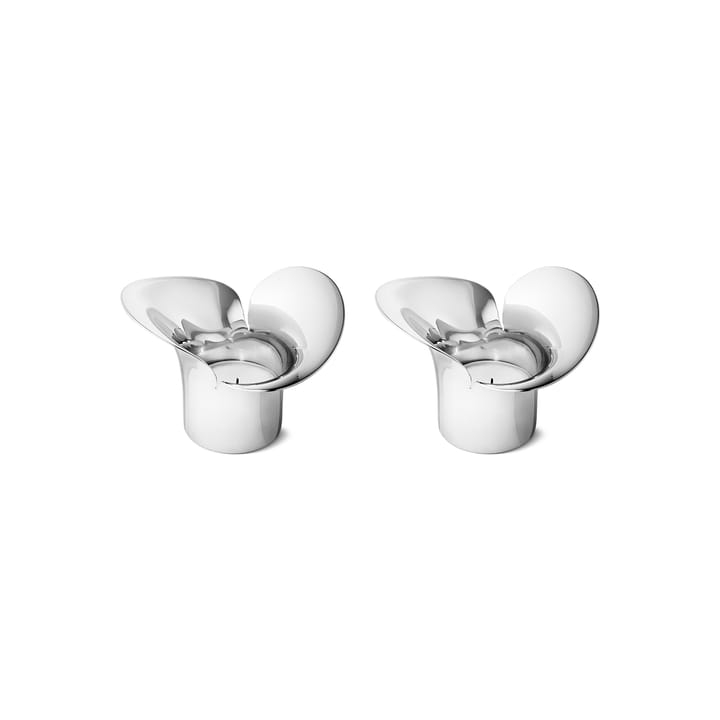 Bloom Botanica lantern 2-pack - stainless steel - Georg Jensen