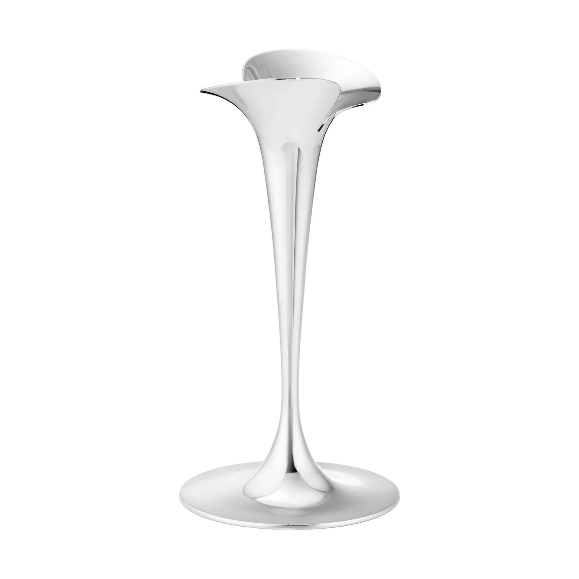 Bloom candlesticks for taper candles, Stainless steel, small, 2-pack Georg Jensen
