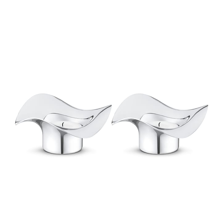 Cobra candle holder 2-pack - stainless steel - Georg Jensen