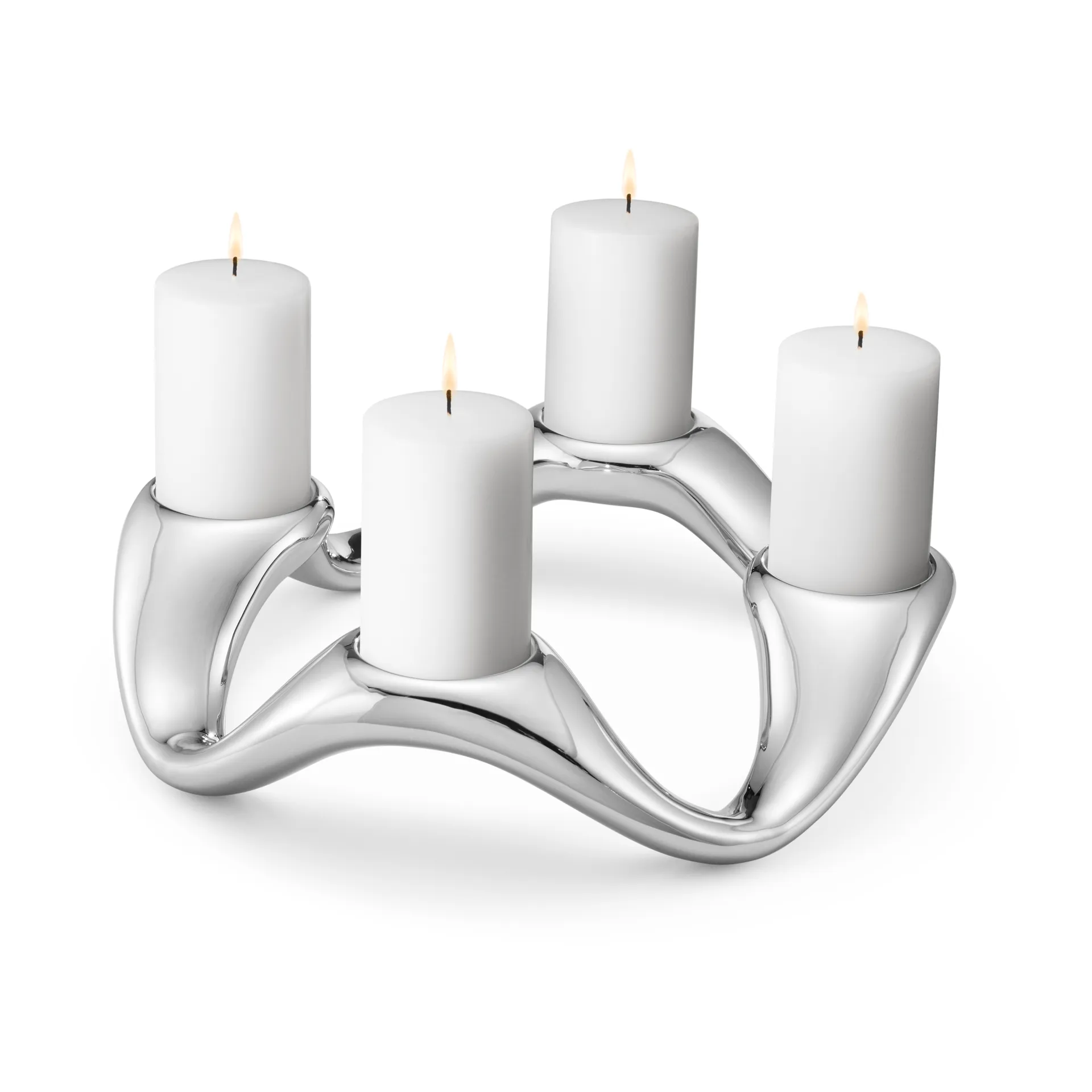 Cobra candle sticks Ø33 cm, Stainless steel Georg Jensen