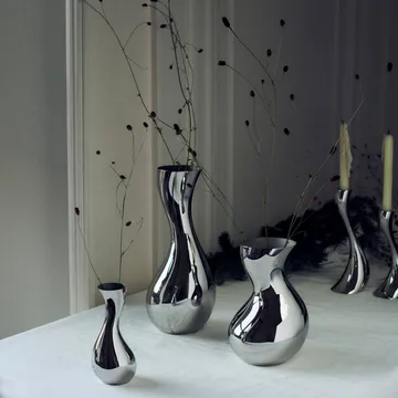 Cobra vase - Stainless steel, medium - Georg Jensen