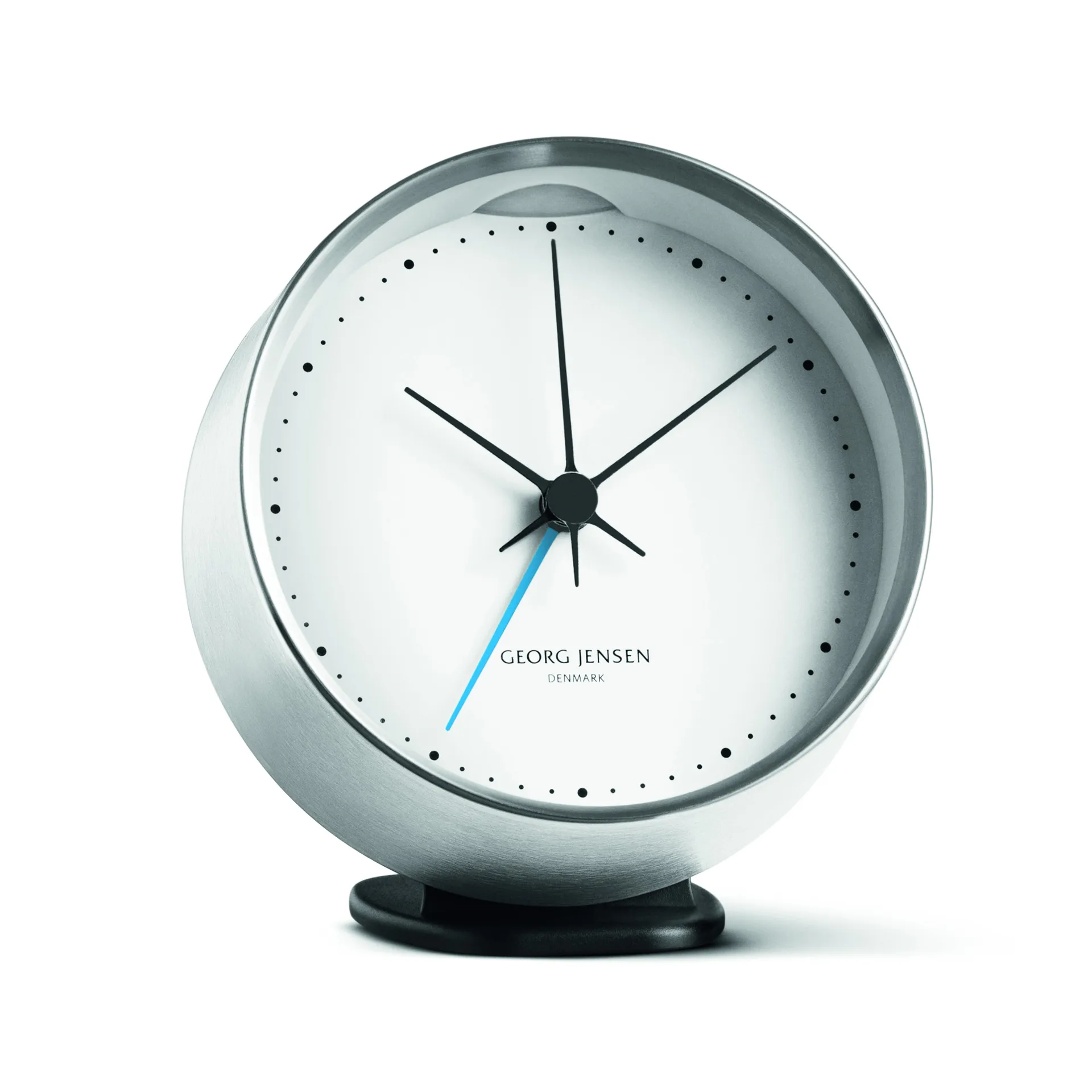 Koppel tabletop clock 10 cm, white-stainless steel  Georg Jensen