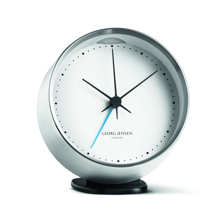 Koppel tabletop clock 10 cm - white-stainless steel  - Georg Jensen