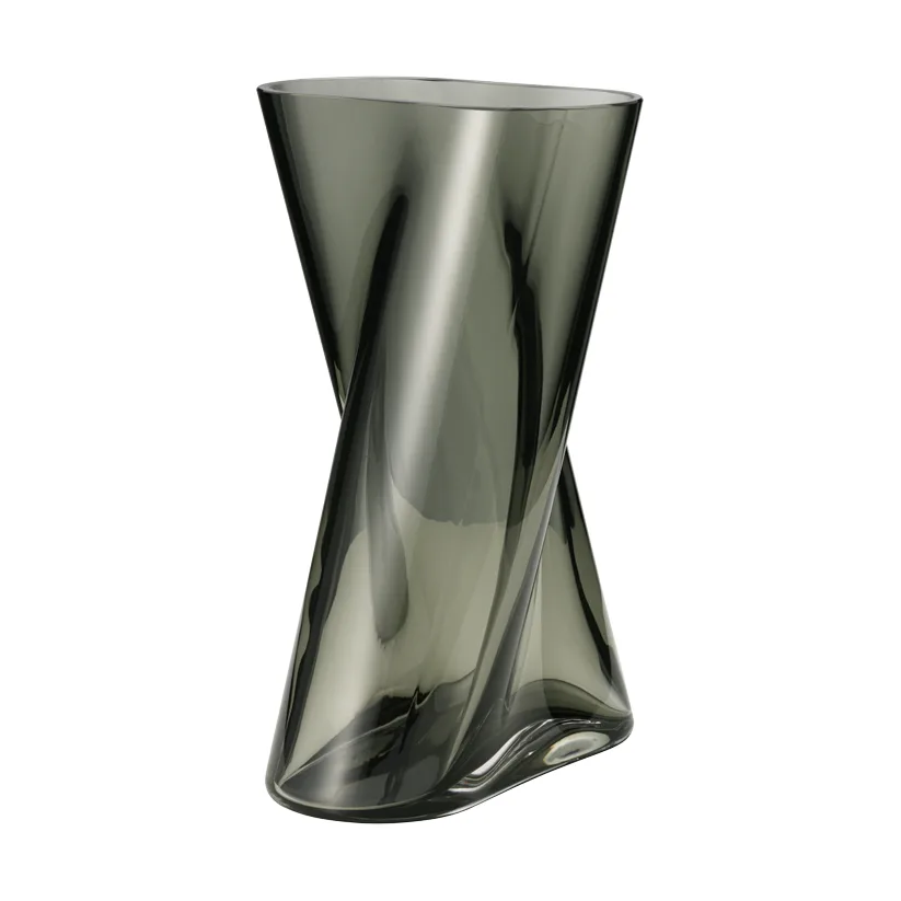 Lituus glass vase, Gray, large Georg Jensen