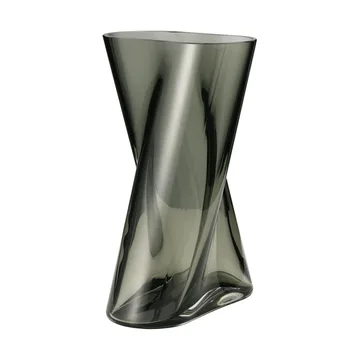 Lituus glass vase - Gray, medium - Georg Jensen