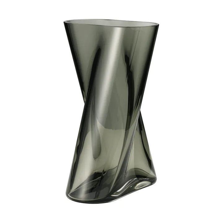 Lituus glass vase - Gray, medium - Georg Jensen