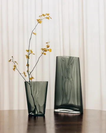 Lituus glass vase - Gray, medium - Georg Jensen