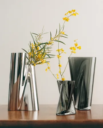 Lituus glass vase - Gray, small - Georg Jensen