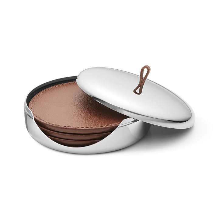 Sky coaster 4-pack - brownt leather - Georg Jensen