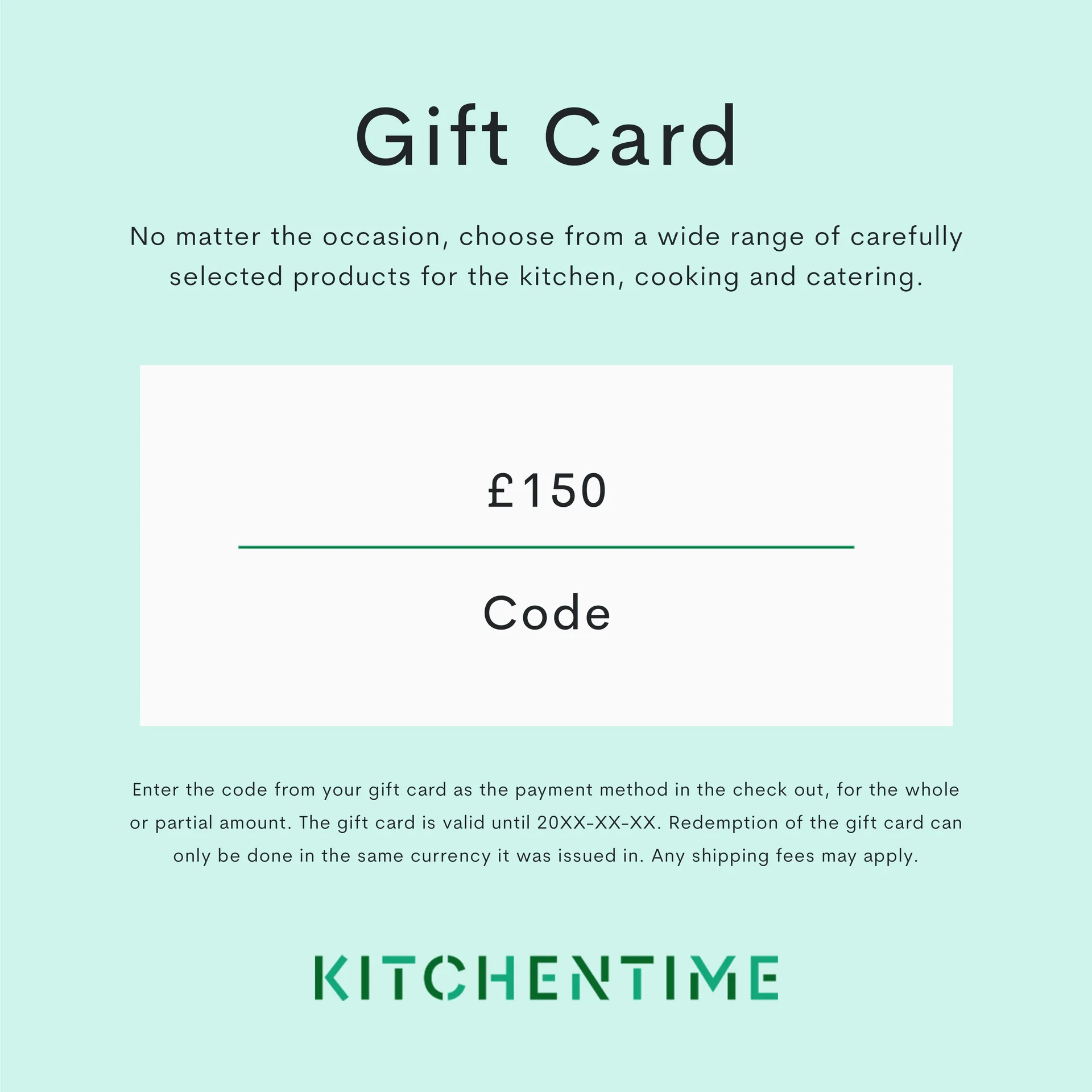 Digital gift card, £150.00 Gift card