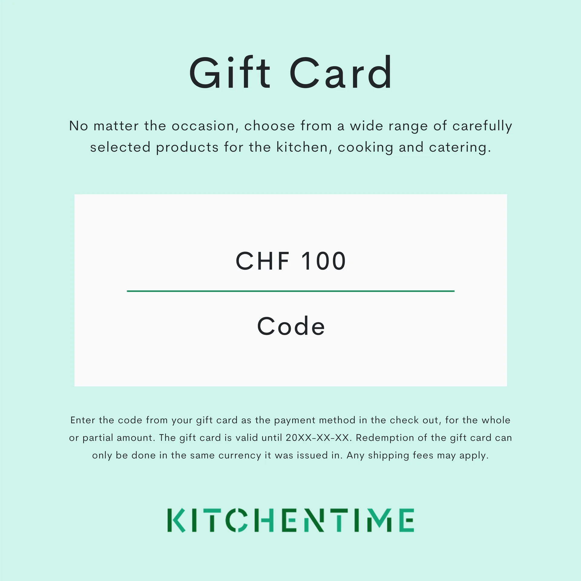 Digital gift card, CHF 100,00 Gift card