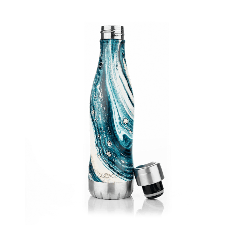 Glacial water bottle 400 ml, Indigo marble Glacial
