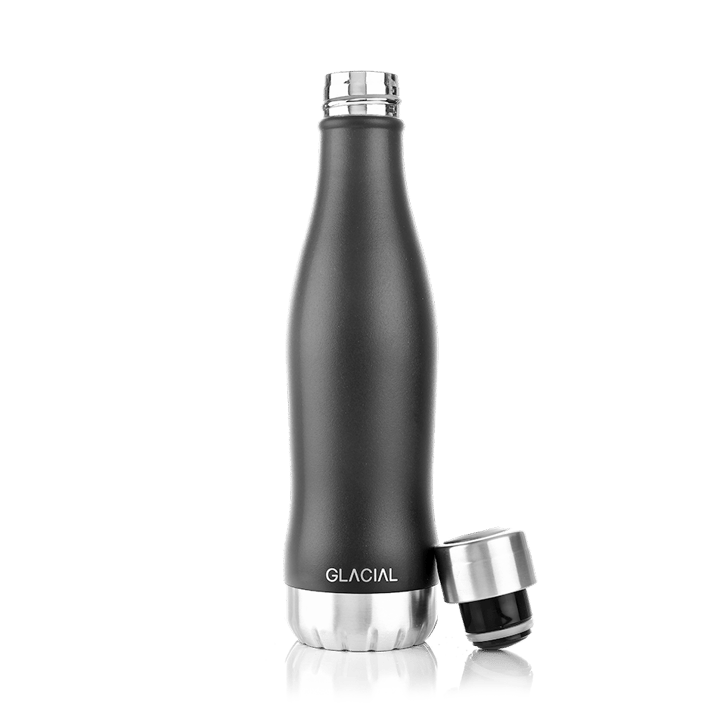 Glacial water bottle 400 ml, Matte black Glacial