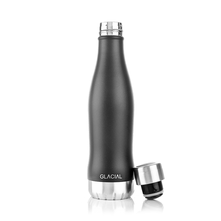 Glacial water bottle 400 ml, Matte black Glacial