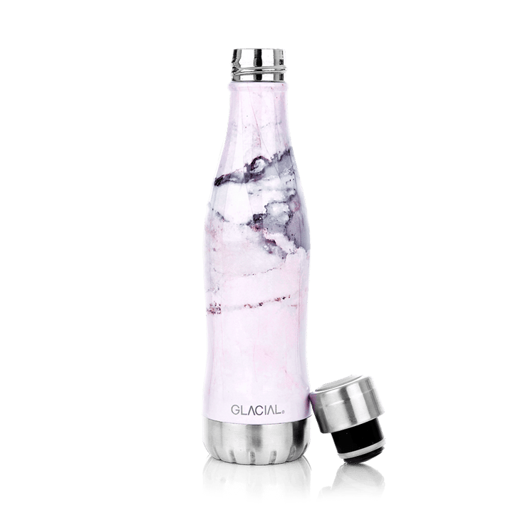 Glacial water bottle 400 ml, Pink marble Glacial