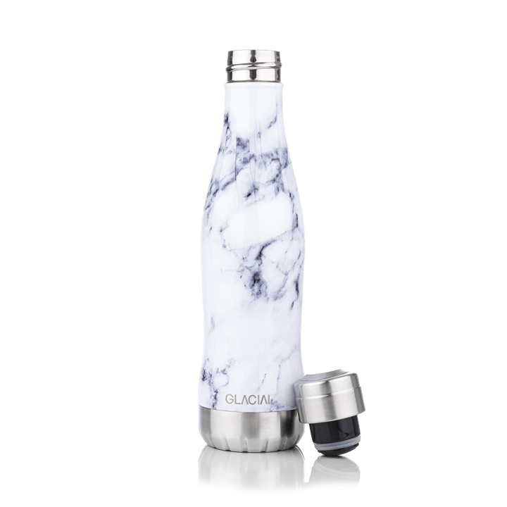 Glacial water bottle 400 ml, White marble Glacial