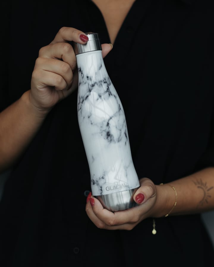 Glacial water bottle 400 ml, White marble Glacial