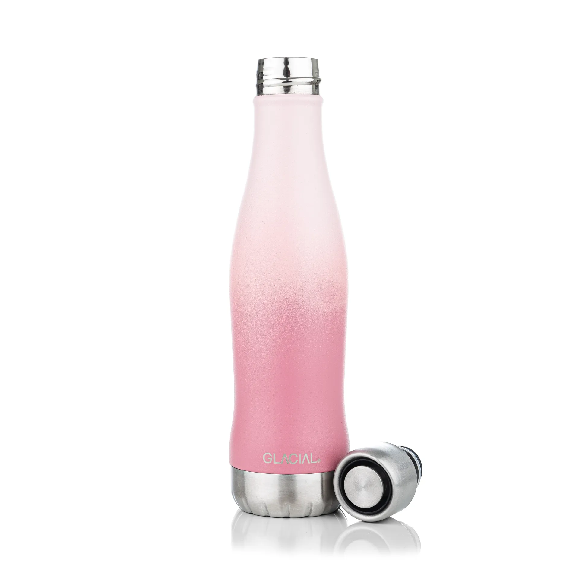 Glacial water bottle active 400 ml, Pink fade Glacial