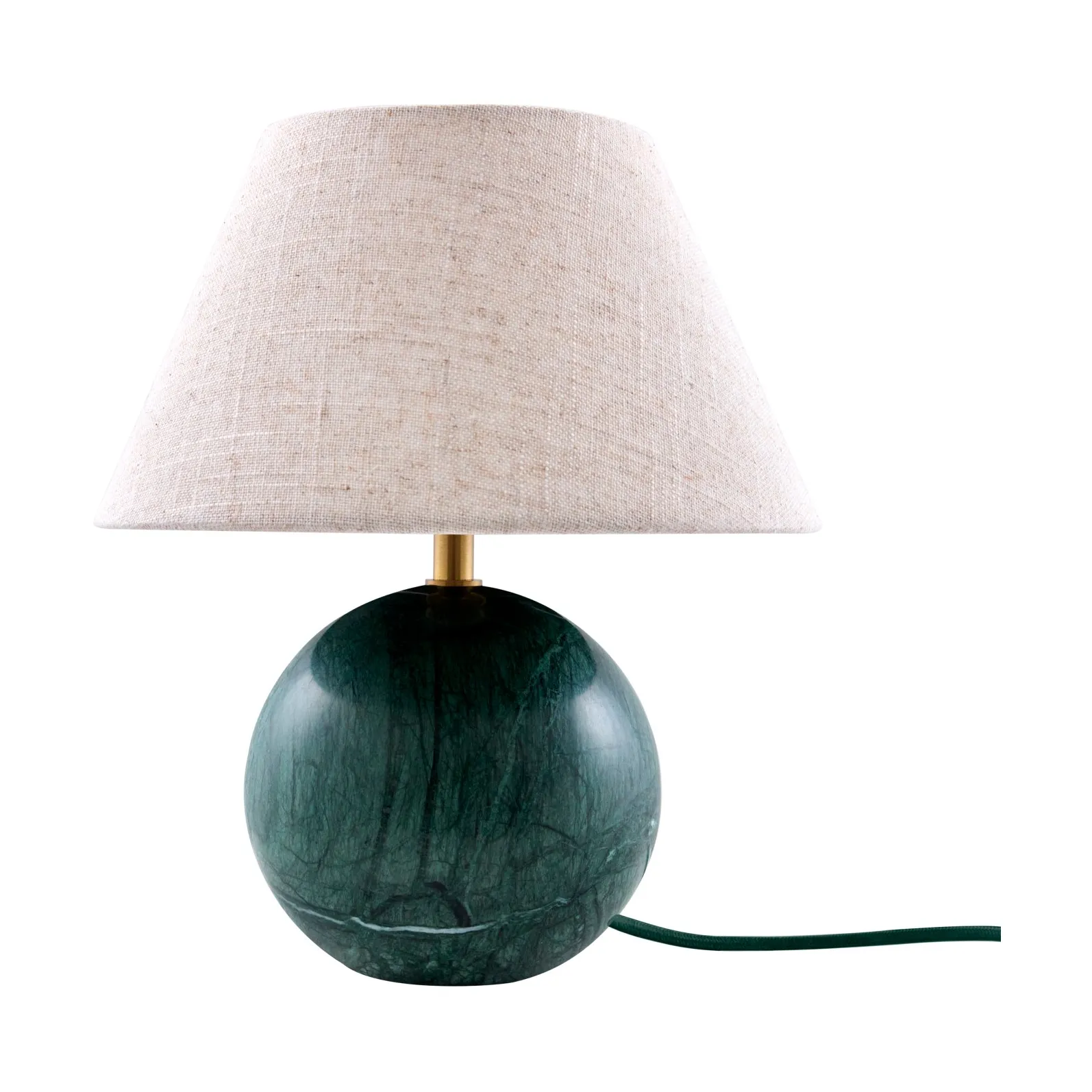 Castello 24 table lamp, Dark green marble, white shade Globen Lighting