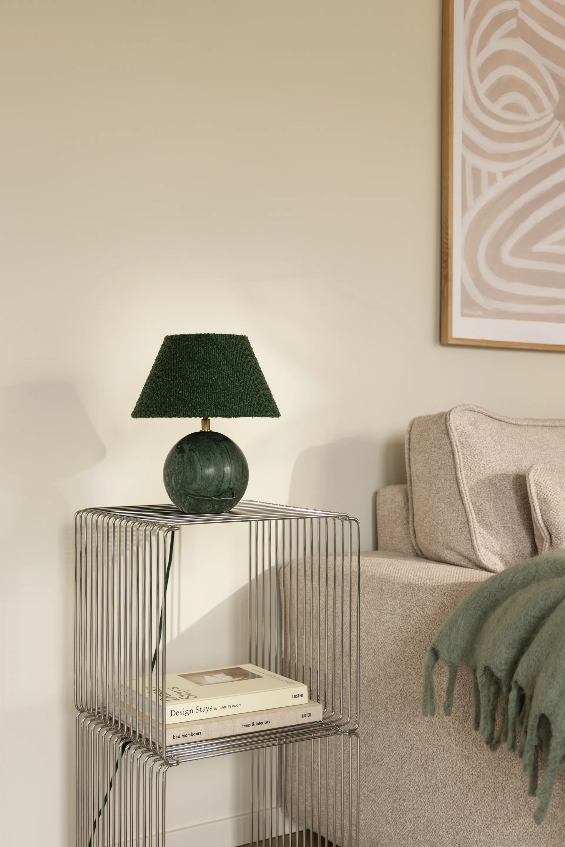Castello 24 table lamp, Dark green marble Globen Lighting