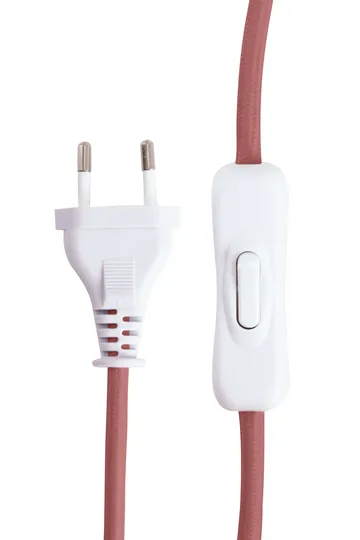 Castello 24 table lamp - Dusty pink marble, white shade - Globen Lighting